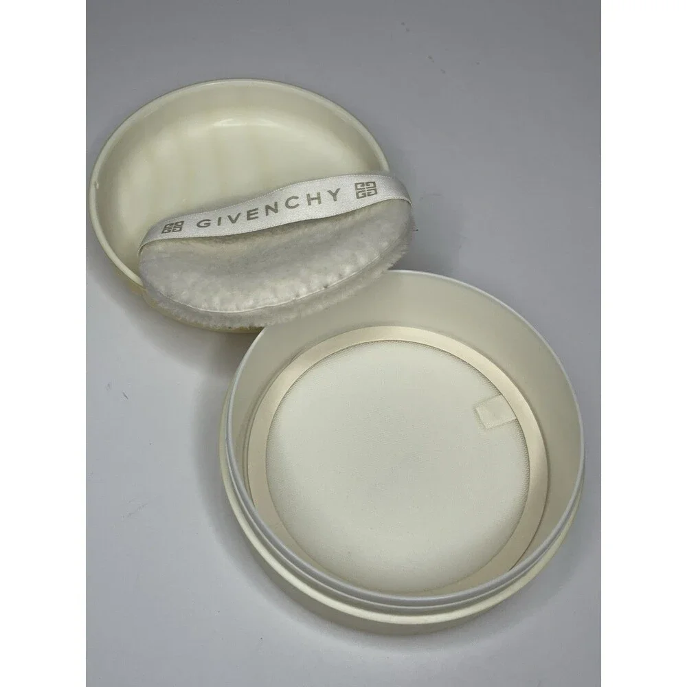 Amage De Givenchy 5oz Body Powder Container Only Vintage Butter Yellow Gold Rim